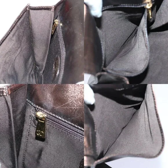 CHANEL Shoulder Bag Leather Bronze Gold CC Auth 93241 - Picture 14 of 15